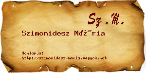 Szimonidesz Mária névjegykártya