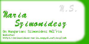 maria szimonidesz business card